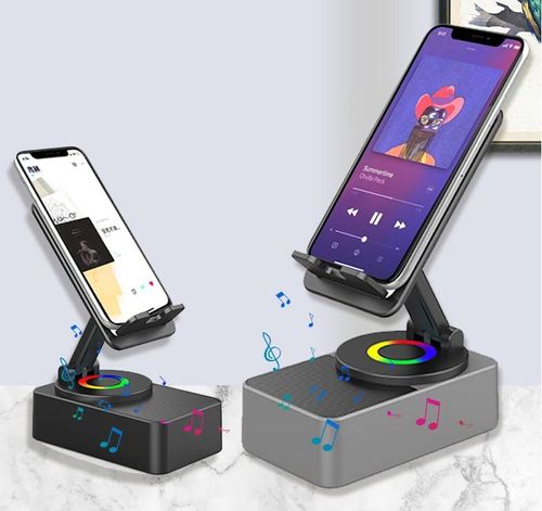 📲Este altifalante Bluetooth 5 em 1 com suporte para telemóvel oferece um som potente e nítido, além de ser dobrável, sendo uma ótima opção de presente.