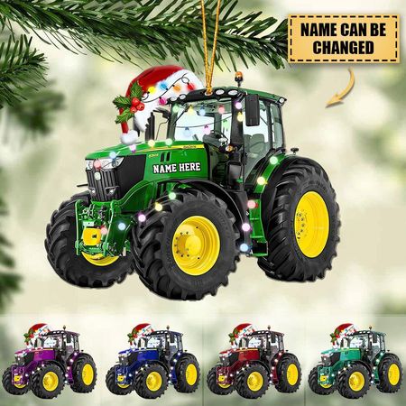 Personalized tractor acrylic pendant - Weihnachtsschmuck