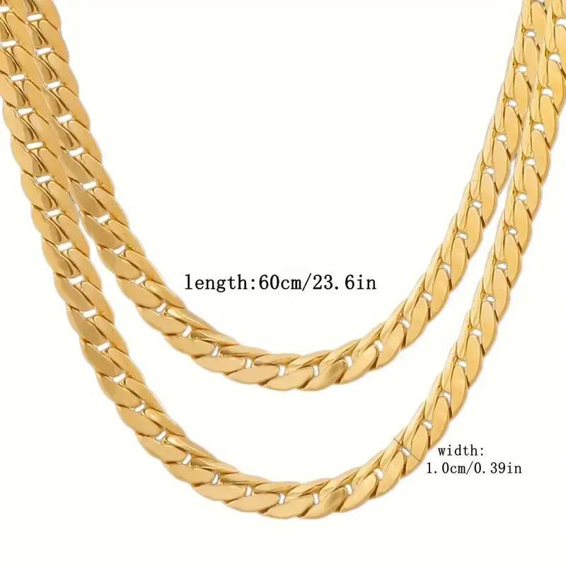 60cm Heavyweight Men's Necklace - Solid Copper Golden Plated Bone Chain