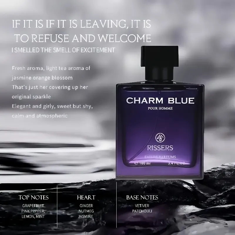 1pc Men's Cologne, 3.4oz (100ml) - Contains the distinctive scent of lemon, mint, jasmine, and cedarwood to enhance charisma, suitable for daily use, travel, dating, parties, and festivals, and is the perfect perfume gift for men.