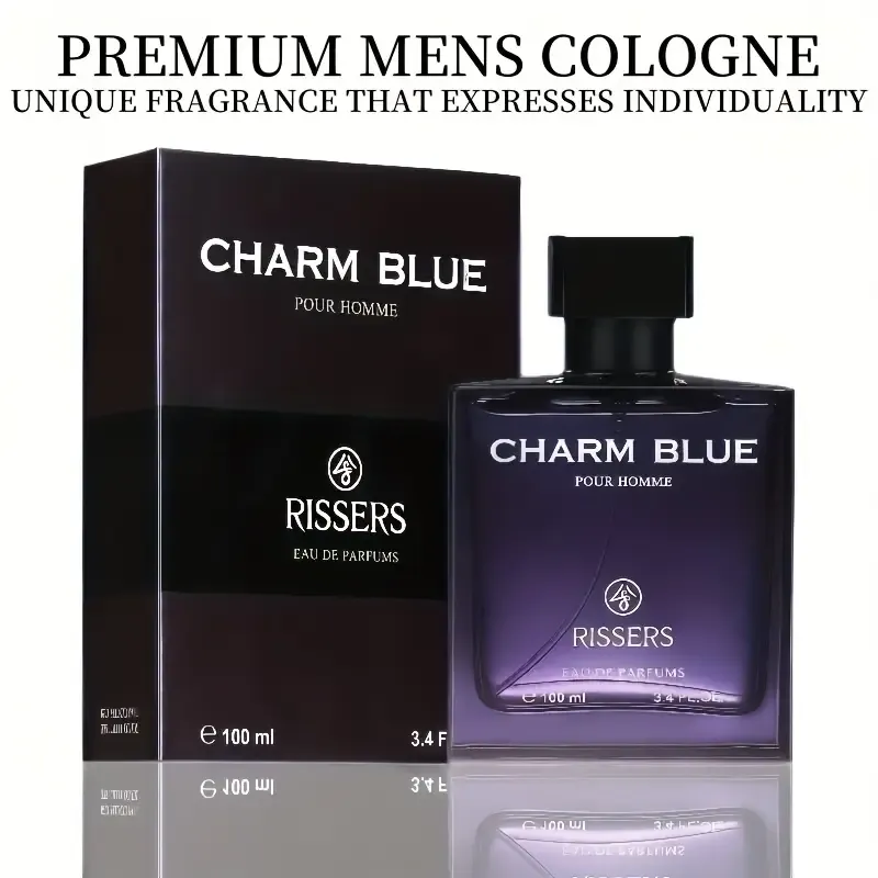 1pc Men's Cologne, 3.4oz (100ml) - Contains the distinctive scent of lemon, mint, jasmine, and cedarwood to enhance charisma, suitable for daily use, travel, dating, parties, and festivals, and is the perfect perfume gift for men.