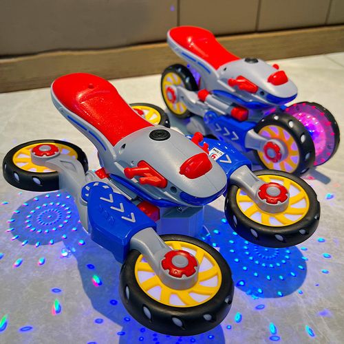 New design children's music electric rotary universal children's toy motorcycle seven color lights electric car toys
