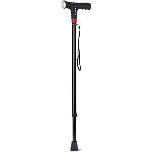 2025 The latest elderly intelligent cane with alarm with light adjustable height cane folding cane