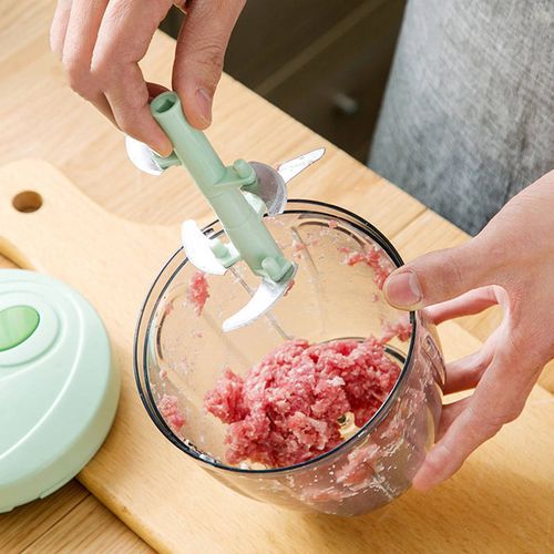 Manual Pull String Food Chopper, Hand Pull Meat Grinder, Multifunctional Vegetable Cutter, Kitchen Garlic Press Mincer