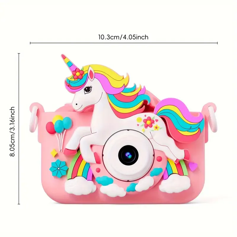 Youngsters' HD Selfie Camera Toy with IPS Screen & Protective Cover - Perfect Gift for Boys & Girls Ages 3-9, Includes 32GB SD Card & USB Charging, Trick-or-Treat, Christmas Birthday