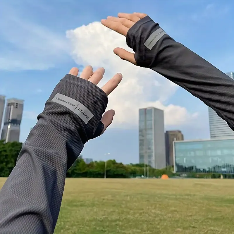 Unisex Cooling Arm Sleeves, Breathable Sun Protection, Loose Fitting For Cycling, Driving & Outdoor Activities