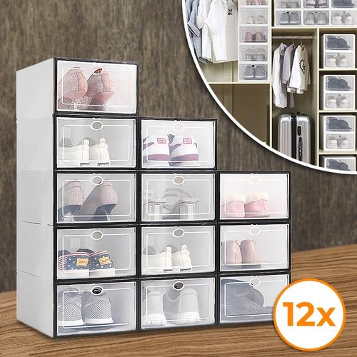 Plastic shoe storage box (12 pieces) | SHOEZY