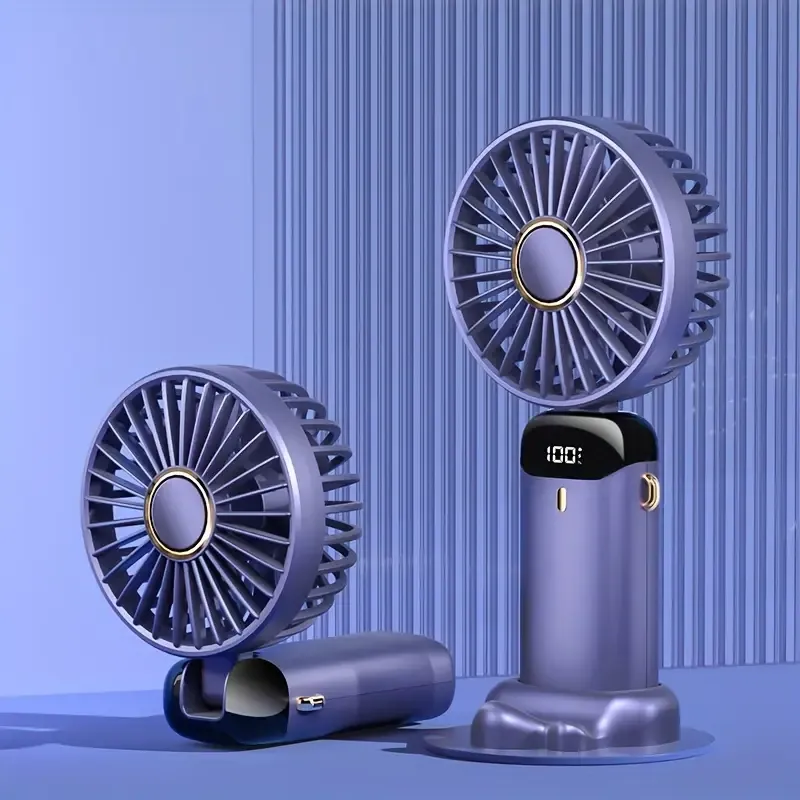 Compact USB Rechargeable Handheld Fan with 90° Adjustable Angle