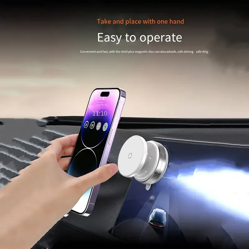 360-Degree Adjustable Gravity Car Phone Holder, Suction Dashboard Mount, Soft PVC Material, Magnetic Desktop Stand for Cars