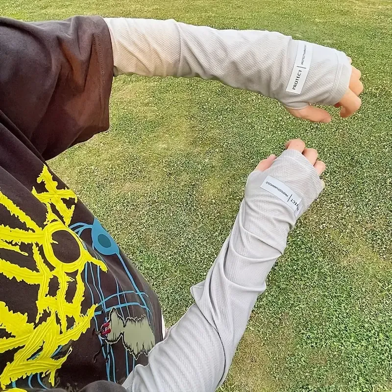 Unisex Cooling Arm Sleeves, Breathable Sun Protection, Loose Fitting For Cycling, Driving & Outdoor Activities