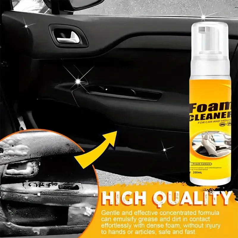 1pc 200ml Multi-Purpose Foam Cleaner Spray, Rust Remover for Car Seats, Interior Accessories, Home & Kitchen Care, Wood Plastic Composite Material Liquid Form