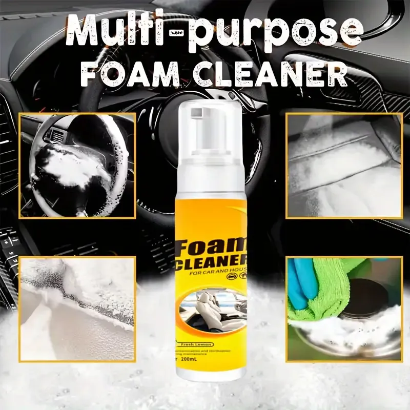 1pc 200ml Multi-Purpose Foam Cleaner Spray, Rust Remover for Car Seats, Interior Accessories, Home & Kitchen Care, Wood Plastic Composite Material Liquid Form
