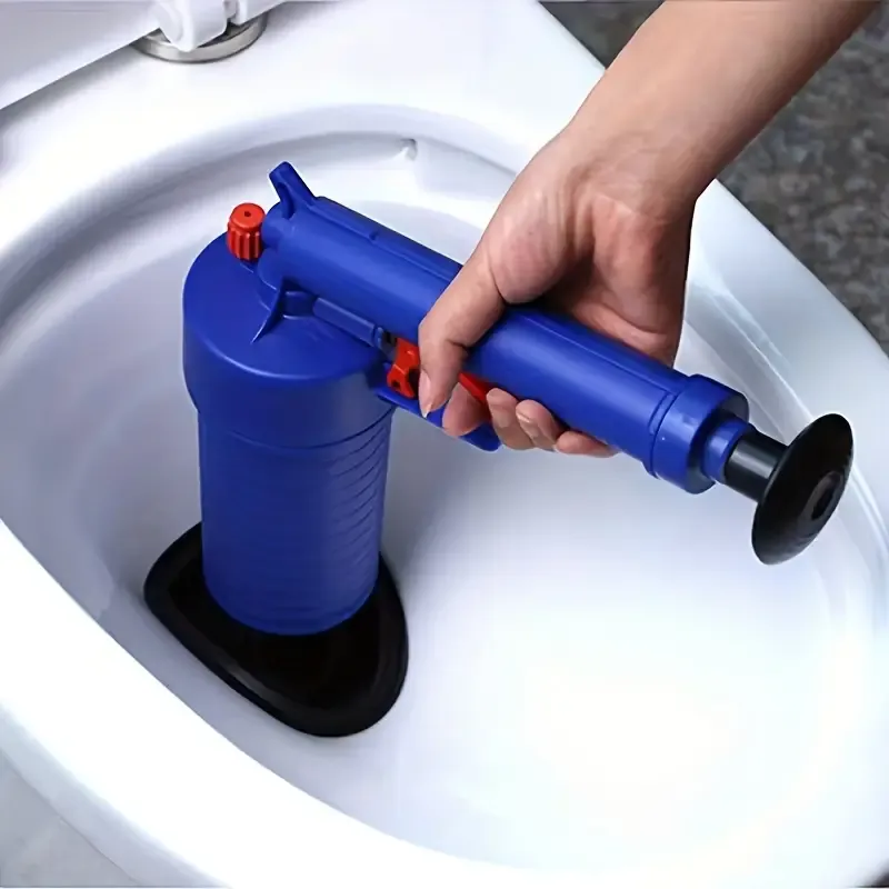 Heavy-Duty, High-Pressure Air Toilet Plunger Set with 4 Suction Cups - Drain Clog Remover Tool for Bathroom, Kitchen & Floor Pipes