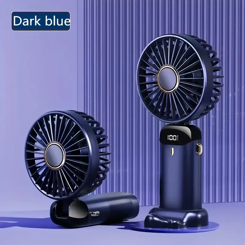 Compact USB Rechargeable Handheld Fan with 90° Adjustable Angle
