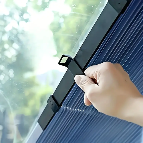 Easy to Install Automatic Retractable Car Sunshade - UV Resistant and Heat-insulating, Adhesive Sunshade Curtains