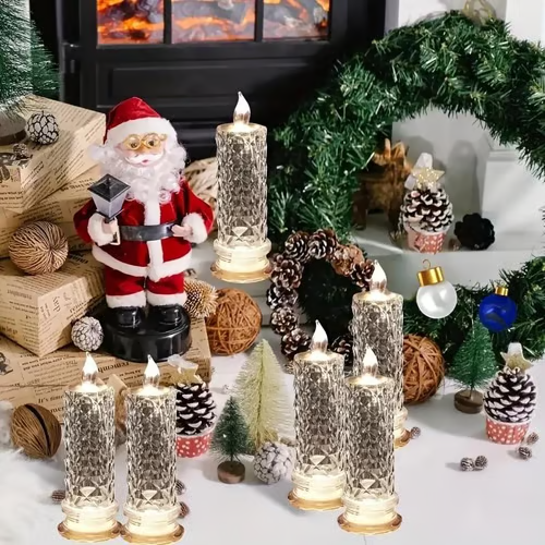 ✨🕯️LED Crystal Candle Lights 🌈Battery Operated