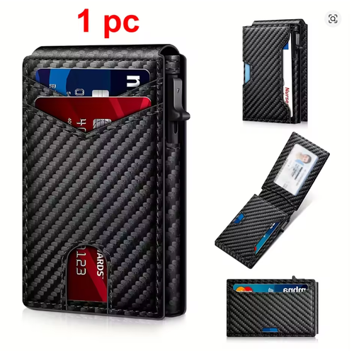 Carbon Fiber Rfid Credit Card Holder Men Wallets Anti Theft Slim Thin Wallet Luxury Cardholder Minimalist Wallet Purse Walet Bag