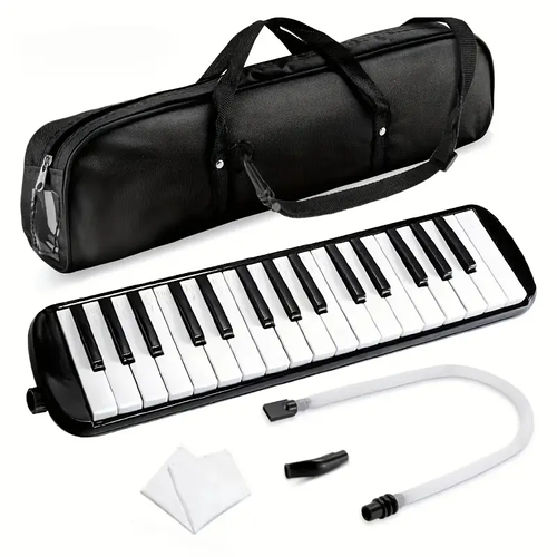 32-Key Soprano Melodica Musical Instrument with Air Piano Keyboard - Comes with a Soft Long Tube