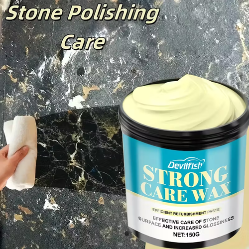 200g Premium Stone Care Wax - Efficient Refurbishment Paste, Marble Polishing Wax, suitable for marble, granite, quartz, ceramic tiles, artificial stone, and floor tiles. It effectively cares for stone surfaces and enhances glossiness.