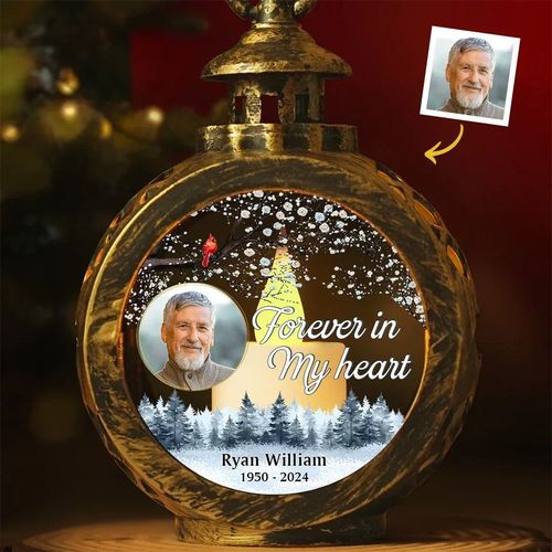 Custom Photo Keeping Their Memory Alive In Our Hearts - Memorial Personalized Custom Candlelight Lantern Ornament - Sympathy Gift, Christmas Gift For Family Members