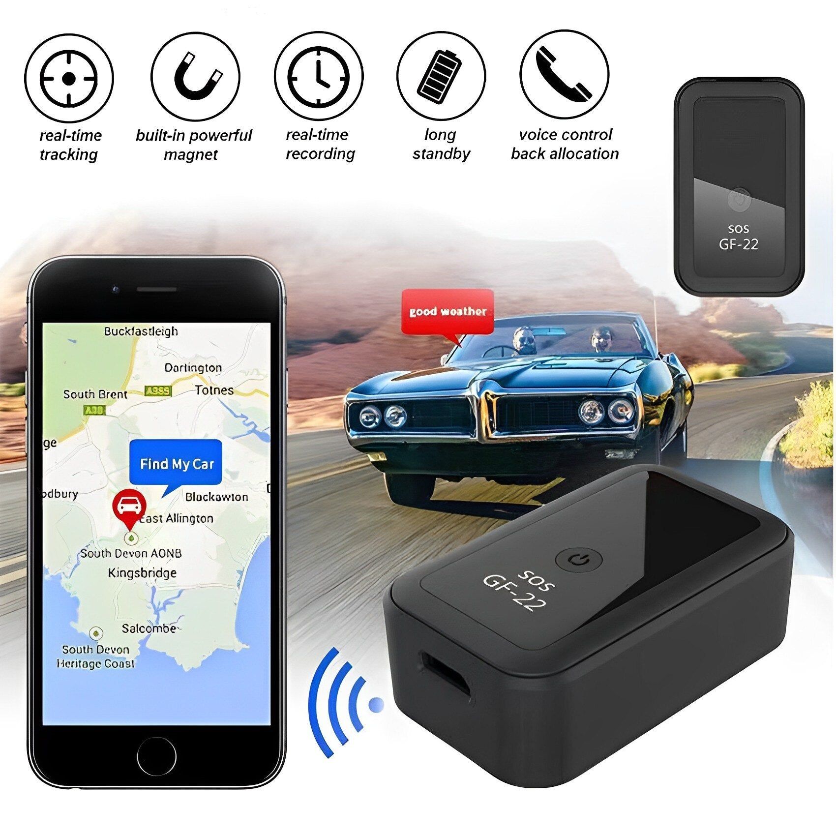 Magnetic GF22 GF07 GF09 Mini Real Time Tracking Car Tracker GPS Anti-theft  Remote Recording Locator