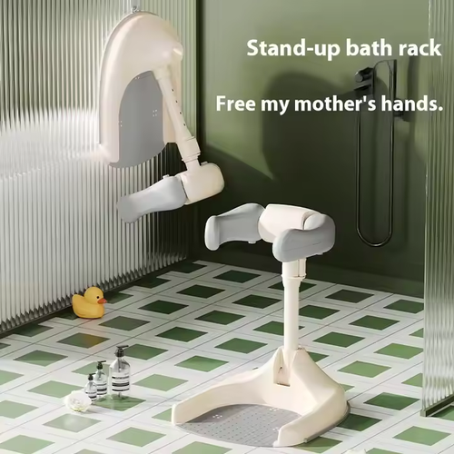 Foldable and adjustable height baby shower stand, anti-slip stand