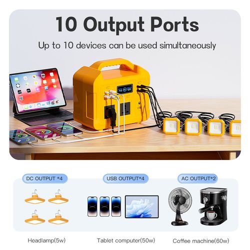 Household Portable Solar Bank with LED Light 500W 550W 1200w Lithium Battery Solar System