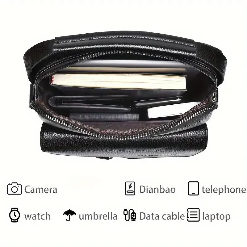 Bolsa Crossbody Vintage Masculina - Grande Capacidade