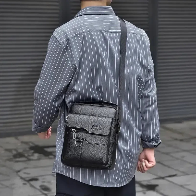 Bolsa Crossbody Vintage Masculina - Grande Capacidade