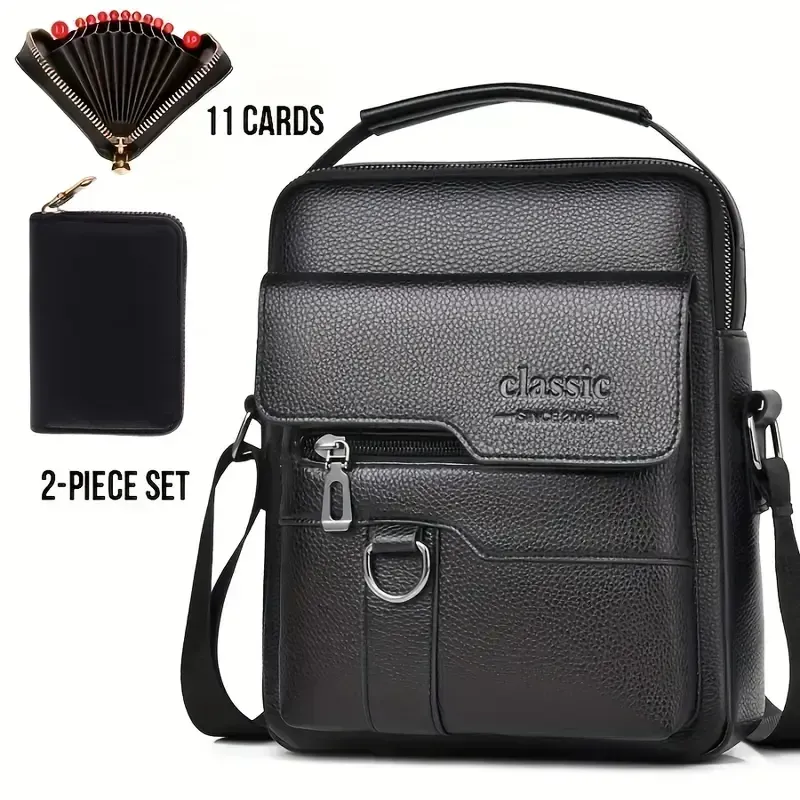 Bolsa Crossbody Vintage Masculina - Grande Capacidade