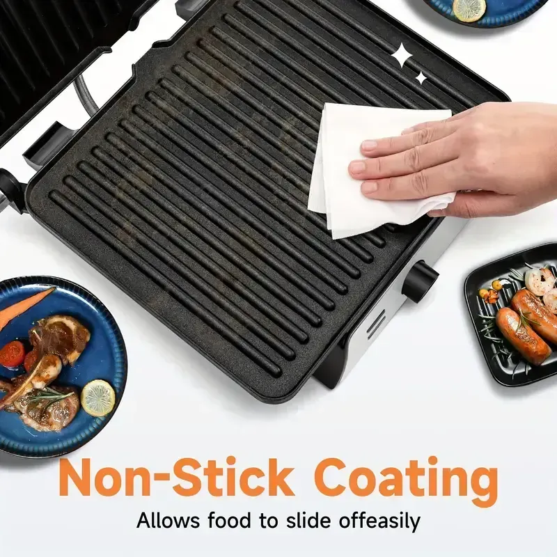 Grill elétrico de interior SUSTEAS 3 em 1 e prensa para panini