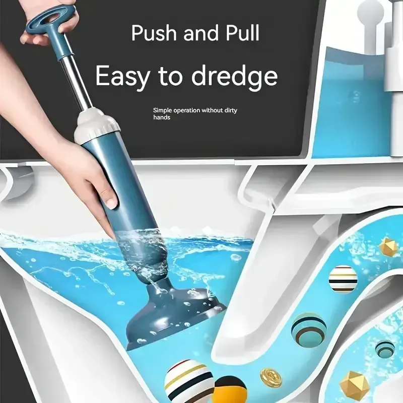 Ventouse de toilette manuelle facile à utiliser - Déboucheur à pression d'air, sans piles requis, idéal pour le nettoyage domestique