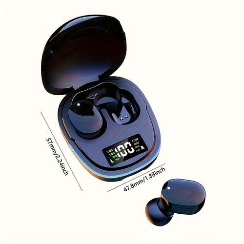 Auscultadores sem fios modelo 2025 - Display LED, controlo táctil, design TWS intra-auricular para jogos e desporto - compatível com iOSAndroid, elegante estojo de carregamento metálico incluído