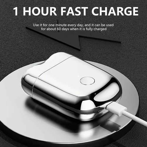Portable Rotary Shaver, Mini Electric Razor For Men, Alloy Body & Magnetic Shaving Head, Wet And Dry Shaving, Waterproof