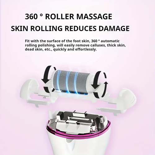 Rechargeable Electric Foot Callus Remover Kit - 14-in-1 Professional Pedicure Set With Foot File, Foot Scrubber, 3 Rollers, 2 Speed, Battery Display, Removing Dry And Hard Skin