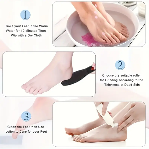 Rechargeable Electric Foot Callus Remover Kit - 14-in-1 Professional Pedicure Set With Foot File, Foot Scrubber, 3 Rollers, 2 Speed, Battery Display, Removing Dry And Hard Skin