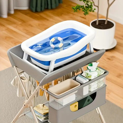 A great helper for mothers! Diaper table, baby care table, newborn baby changing table, bath massage and touch table, foldable multi-function