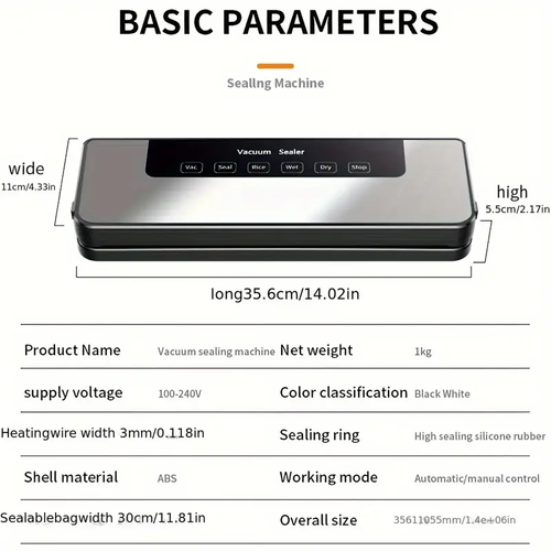 65 KPA Commercial Food Vacuum Sealer Machine Seal A Meal Food Saver System With 30 Free Bags, Dry Moist Modes, 6-in-1 Sealing Machine For Food Storage & Sous Vide, Automatic Food Sealing Machine