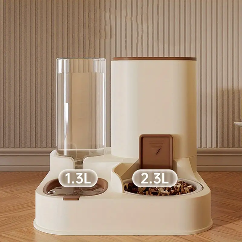 Large Capacity Automatic Pet Feeder & Water Dispenser - Non-Electric, Battery-Free Cat and Dog Food and Water Station