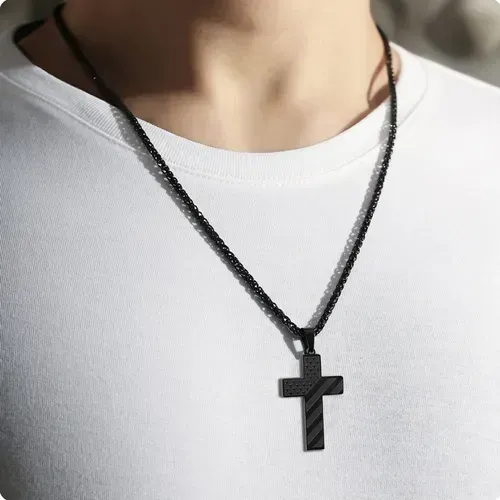 Fashion Carved Cross Necklace