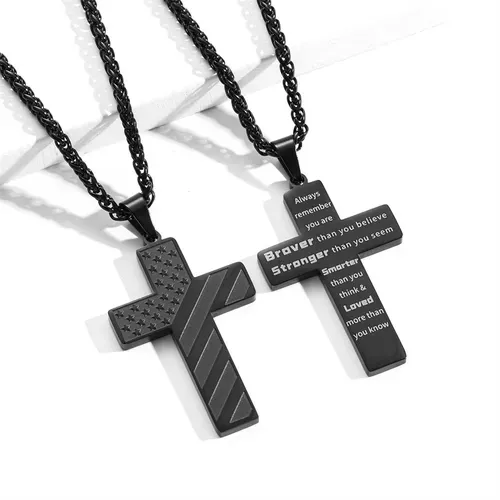 Fashion Carved Cross Necklace