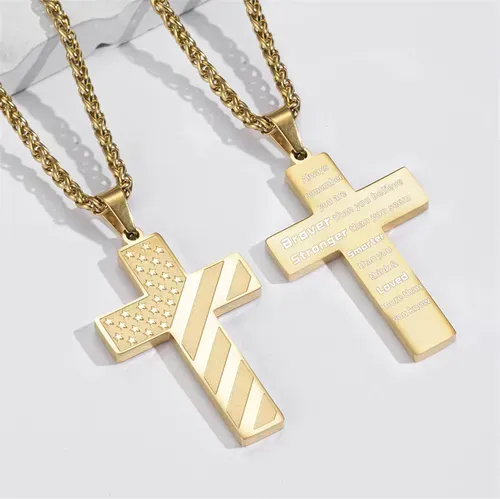 Fashion Carved Cross Necklace