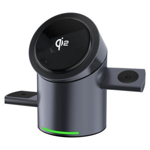 MagSafe magnetic three - in - one wireless charger, a fast - charging stand for mobile phones. It can rotate and serves as a desktop charging station
