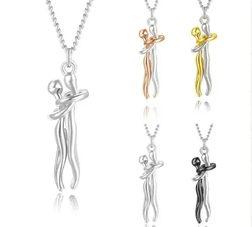 Romantic Couple Embrace Necklace--S  size