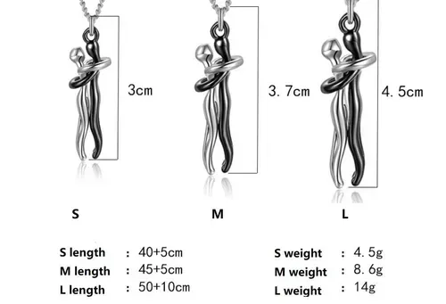 Romantic Couple Embrace Necklace--S  size