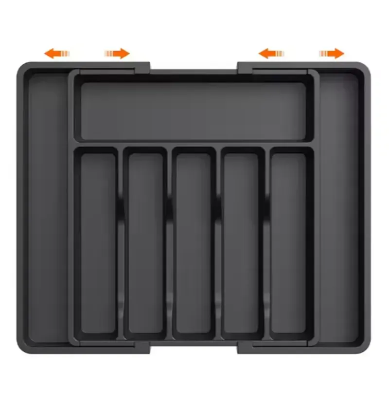 Plastic Adjustable Cutlery Drawer Dividers Organizer Holder Silverware Flatware Organizer Expandable Kitchen Drawer Organizer
