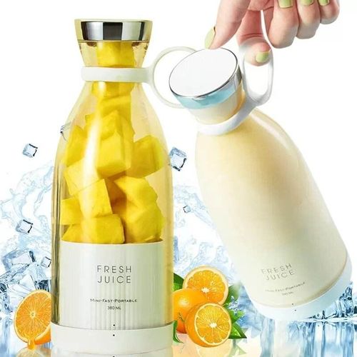 USB Rechargeable Mini Fruit Juicer Portable Personal Stainless Steel Smoothie Blender Low Noise Car Use Electric Power Source