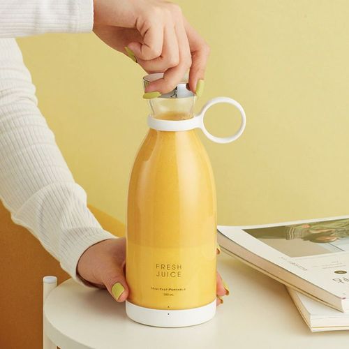 USB Rechargeable Mini Fruit Juicer Portable Personal Stainless Steel Smoothie Blender Low Noise Car Use Electric Power Source