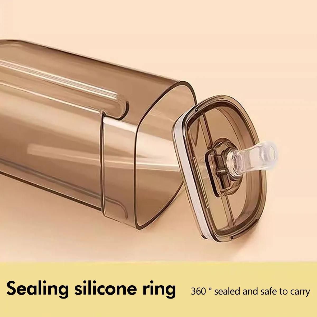 Bus-shaped straw plastic toy cup with portable shoulder strap, suitable for children, school, and babies a toy water bottle.