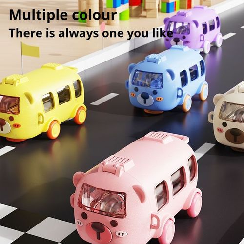 Bus-shaped straw plastic toy cup with portable shoulder strap, suitable for children, school, and babies a toy water bottle.